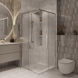Душевое ограждение Niagara Nova 90x90 см NG-3623-34, хром/шиншилла фото 