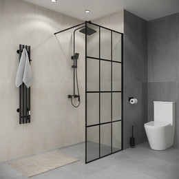 Душевая перегородка Niagara Eco 90 см NG-552-90BLACK, чёрный матовый/прозрачное фото 