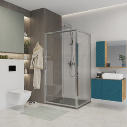 Душевое ограждение Niagara Nova 100x80 см NG-63-10A-A80, хром/прозрачное фото 