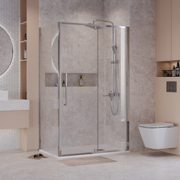 Душевое ограждение Niagara Nova 110x100 см NG-66-11A-A100-34, хром/прозрачное фото 