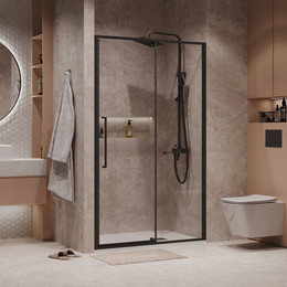 Душевая дверь Niagara Nova 110 см NG-85-11AB, чёрный матовый/прозрачное фото 