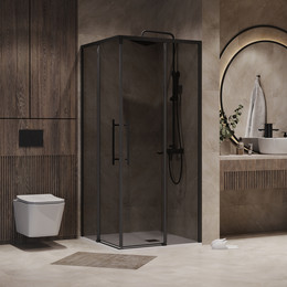 Душевое ограждение Niagara Nova 100x100 см NG-2830-34BLACK, чёрный матовый/тонированное фото 