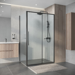Душевое ограждение Niagara Nova 130x80 см NG-34-13AGR-A80GR-34, графит матовый/прозрачное фото 
