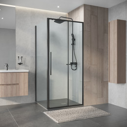 Душевое ограждение Niagara Nova 90x80 см NG-34-9AGR-A80GR-34, графит матовый/прозрачное фото 