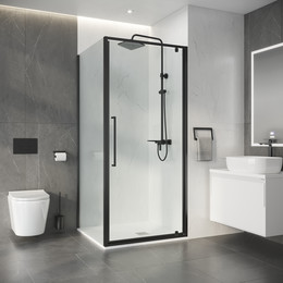 Душевое ограждение Niagara Nova 80x80 см NG-35-8AGR-A80GR-34, графит матовый/прозрачное фото 