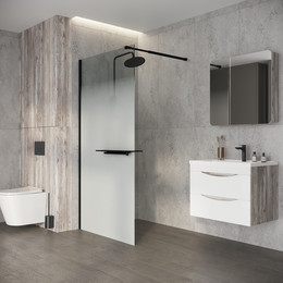 Душевая перегородка Niagara Nova 100 см NG-582-10BLACK, чёрный матовый/матовое фото 