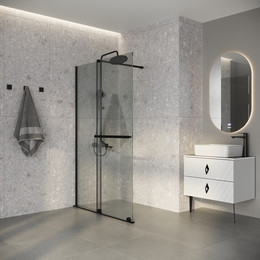 Душевая перегородка Niagara Nova 120 см NG-671-12BLACK, чёрный матовый/прозрачное фото 