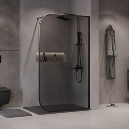 Душевая перегородка Niagara Nova 120 см NG-689-12TBLACK, чёрный матовый/тонированное фото 