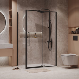 Душевое ограждение Niagara Nova 110x90 см NG-85-11AB-A90B-34, чёрный матовый/прозрачное фото 