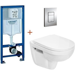 Инсталляция с подвесным унитазом комплект: Grohe Rapid SL 38772001 с подвесным унитазом Sanita Luxe Best WC.WH/Best/DM/WHT.G/S1 сиденье микролифт, крепление, кнопка смыва хром фото 