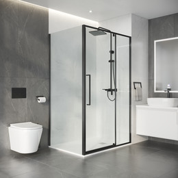 Душевое ограждение Niagara Nova 120x80 см NG-35-12AGR-A80GR-34, графит матовый/прозрачное фото 