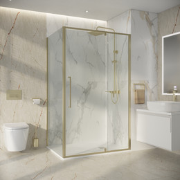 Душевое ограждение Niagara Nova 110x80 см NG-45-11ASG-A80SG-34, золото брашированное/прозрачное фото 