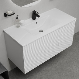 Тумба подвесная с раковиной Iddis Bild 100 см BIL10W0i95K, белый фото 