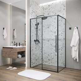 Душевое ограждение Grossman Galaxy 110x90 см 120.K33.01.1190.21.00, чёрный матовый/прозрачное фото 