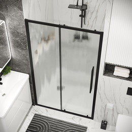 Душевая дверь Grossman Cosmo 110 см 100.K33.02.110.21.02, чёрный матовый/шиншилла фото 