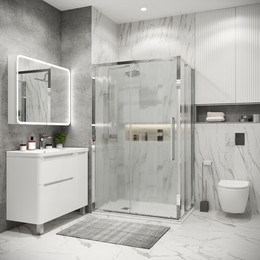 Душевое ограждение Grossman Cosmo 100x70 см 120.K33.02.1070.10.02, хром/шиншилла фото 