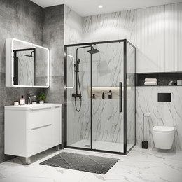 Душевое ограждение Grossman Cosmo 120x70 см 120.K33.02.1270.42.00, графит сатин/прозрачное фото 