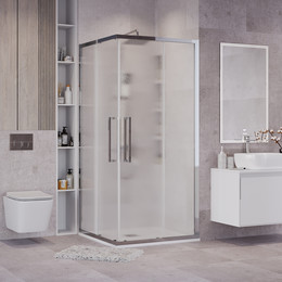 Душевое ограждение Grossman Cosmo 80x80 см 300.K33.02.8080.10.02, хром/шиншилла фото 