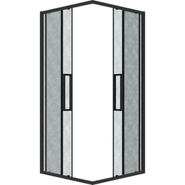 Душевое ограждение Grossman Cosmo 90x90 см 300.K33.02.9090.21.02, чёрный матовый/шиншилла фото 