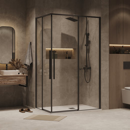 Душевое ограждение Grossman Galaxy 110x90 см 300.K33.01.1190.21.00, чёрный матовый/прозрачное фото 