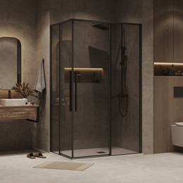 Душевое ограждение Grossman Galaxy 120x80 см 300.K33.01.1280.21.10, чёрный матовый/тонированное фото 