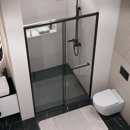 Душевая дверь Grossman Style 100 см 100.K33.05.100.21.00, чёрный матовый/прозрачное фото 