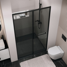 Душевая дверь Grossman Style 120 см 100.K33.05.120.21.10, чёрный матовый/тонированное фото 