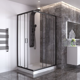 Душевое ограждение Taliente 120x80 см TA-08120-1CB, чёрный/прозрачное фото 