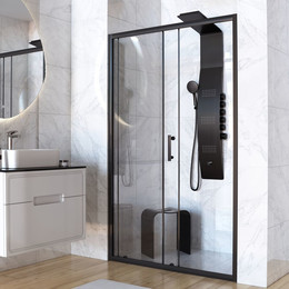 Душевая дверь Taliente 100 см TA-100-1CB, чёрный/прозрачное фото 