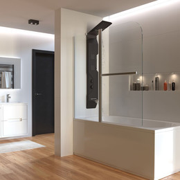 Шторка для ванны Taliente 120 см TA-1214CP, хром/прозрачное фото 