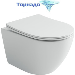 Унитаз подвесной безободковый Ceramicanova Uno CN11001T (система смыва Торнадо) с крышкой микролифт, Цвет производителя: белый фото 