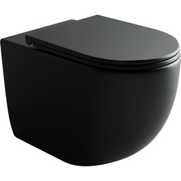 Унитаз компакт Ceramicanova Metropol Rimless CN4004MB с крышкой микролифт, чёрный матовый фото 