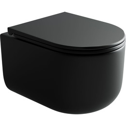 Унитаз подвесной безободковый Ceramicanova Ulma Rimless CN4006MB с крышкой микролифт, чёрный матовый, Цвет производителя: чёрный матовый фото 