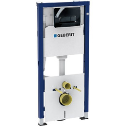 Инсталляция для подвесного унитаза Geberit Delta 50 458.128.DW.1 (кнопка смыва чёрный глянцевый) фото 