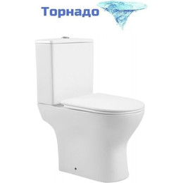 Унитаз-компакт Aquatek Леон AQ2785T-00 с тонкой крышкой микролифт (система смыва Торнадо) фото 
