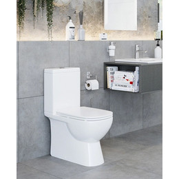 Унитаз-компакт Sanita Luxe Quadro WC.CC/Quadro/2-SlimDM/WHT.G/S1 с крышкой микролифт фото 