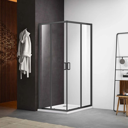 Душевое ограждение Aquatek 90x90 см AQ ARI KV 09020GM, оружейная сталь/прозрачное фото 