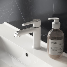 Смеситель для раковины Grossman Alba 510.K35.06.100/000, хром/белый, Цвет производителя: белый фото 