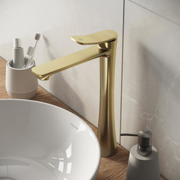 Смеситель для раковины высокий Grossman Advans 520.K35.09.320, золото, Цвет производителя: золото фото 