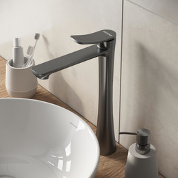 Смеситель для раковины высокий Grossman Advans 520.K35.09.420, графит, Цвет производителя: графит фото 