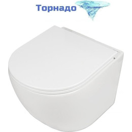 Унитаз подвесной безободковый AN Sky с крышкой микролифт (система смыва Торнадо) фото 