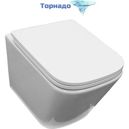 Унитаз подвесной безободковый Azario Armonia AZ-2403 с крышкой микролифт (Система смыва торнадо) фото 