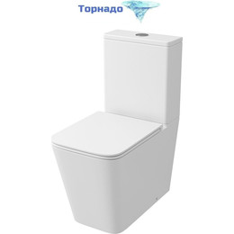 Унитаз-компакт безободковый Grossman GR-4418MSQ с крышкой микролифт, белый матовый (Система смыва торнадо), Цвет производителя: белый матовый фото 