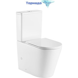 Унитаз-компакт безободковый Grossman GR-4449SQ с крышкой микролифт (Система смыва торнадо), Цвет производителя: белый фото 