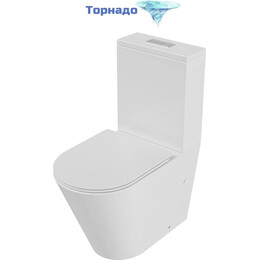 Унитаз-компакт безободковый Grossman GR-4458SQ с крышкой микролифт (Система смыва торнадо), Цвет производителя: белый фото 