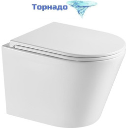 Унитаз подвесной безободковый Grossman GR-4478MSQ с крышкой микролифт, белый матовый (Система смыва торнадо), Цвет производителя: белый матовый фото 