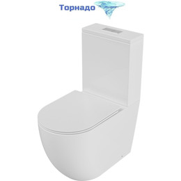 Унитаз-компакт безободковый Grossman GR-4494SQ с крышкой микролифт (Система смыва торнадо), Цвет производителя: белый фото 