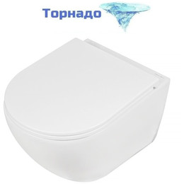 Унитаз подвесной безободковый AN Bloom с крышкой микролифт (система смыва Торнадо) фото 