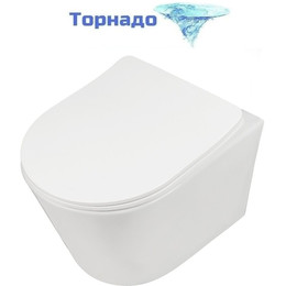 Унитаз подвесной безободковый AN Atria с крышкой микролифт (система смыва Торнадо) фото 