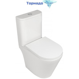 Унитаз-компакт безободковый AN Areta с крышкой микролифт (система смыва Торнадо) фото 